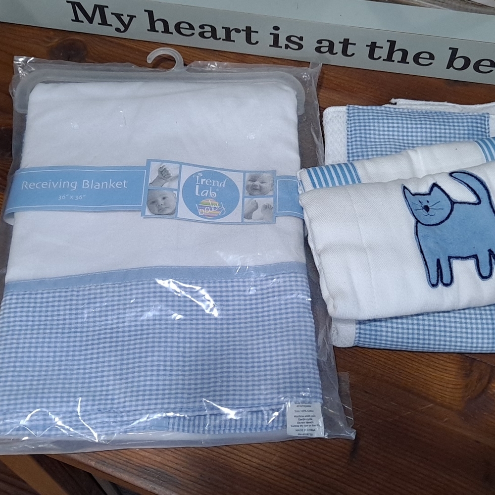Receiving Blanket and Burp Cloth